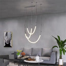 GobekUsa Leda Black Line Chandelier: Stylish Luminaire for Dining & Living Room; Stairwell Lighting