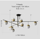 GobekUsa Glass Ball Linear Chandelier: Postmodern Style Kitchen & Hotel Art Light