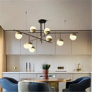 GobekUsa Glass Ball Linear Chandelier: Postmodern Style Kitchen & Hotel Art Light