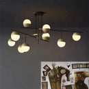 GobekUsa Glass Ball Linear Chandelier: Postmodern Style Kitchen & Hotel Art Light