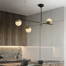 GobekUsa Glass Ball Linear Chandelier: Postmodern Style Kitchen & Hotel Art Light