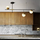 GobekUsa Glass Ball Linear Chandelier: Postmodern Style Kitchen & Hotel Art Light