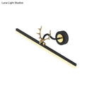 GobekUsa Sleek LED Antler Wall Mount Lamp with Acrylic Shade in Warm/White Light - Black Linear Vanity Light