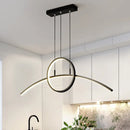 GobekUsa Modern LED Pendant Light Fixture: Circle and Linear Design with Metal Hanging