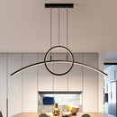 GobekUsa Modern LED Pendant Light Fixture: Circle and Linear Design with Metal Hanging