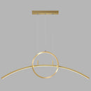 GobekUsa Modern LED Pendant Light Fixture: Circle and Linear Design with Metal Hanging
