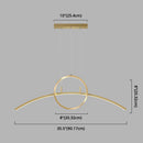 GobekUsa Modern LED Pendant Light Fixture: Circle and Linear Design with Metal Hanging