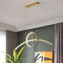 GobekUsa Modern LED Pendant Light Fixture: Circle and Linear Design with Metal Hanging