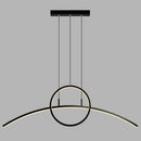 GobekUsa Modern LED Pendant Light Fixture: Circle and Linear Design with Metal Hanging