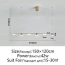 GobekUsa Dimmable LED Ceiling Chandelier for Living Room, Dining, Kitchen - Modern Hanging Light