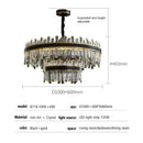GobekUsa Light Luxury Crystal Chandelier Pendant Lights Set - Modern LED Dimmable Lustre Combination