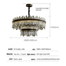 GobekUsa Light Luxury Crystal Chandelier Pendant Lights Set - Modern LED Dimmable Lustre Combination