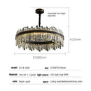 GobekUsa Light Luxury Crystal Chandelier Pendant Lights Set - Modern LED Dimmable Lustre Combination