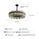 GobekUsa Light Luxury Crystal Chandelier Pendant Lights Set - Modern LED Dimmable Lustre Combination