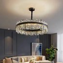 GobekUsa Light Luxury Crystal Chandelier Pendant Lights Set - Modern LED Dimmable Lustre Combination