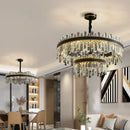 GobekUsa Light Luxury Crystal Chandelier Pendant Lights Set - Modern LED Dimmable Lustre Combination
