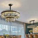 GobekUsa Light Luxury Crystal Chandelier Pendant Lights Set - Modern LED Dimmable Lustre Combination
