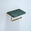 GobekUsa Brass Marble Toilet Paper Holder Nordic Brushed Gold Bathroom Tissue Shelf
