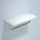 GobekUsa Brass Marble Toilet Paper Holder Nordic Brushed Gold Bathroom Tissue Shelf