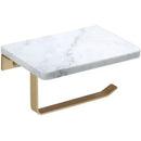 GobekUsa Brass Marble Toilet Paper Holder Nordic Brushed Gold Bathroom Tissue Shelf