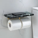 GobekUsa Brass Marble Toilet Paper Holder Nordic Brushed Gold Bathroom Tissue Shelf