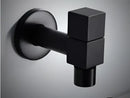 Modern black matte bathroom corner faucet with hose connector by Decorbites