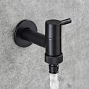 Modern black matte bathroom corner faucet with hose connector by Decorbites