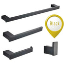GobekUsa Black Matte Bathroom Hardware Set: Paper Holder, Toothbrush Holder, Towel Bar