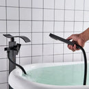 GobekUsa Black Bronze Bathtub Mixer Faucet | Single Handle Waterfall Tub Fixture