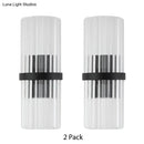 GobekUsa Modernist Half-Light Pipe Wall Sconce Lamp: Metal & Crystal, Black Finish – Perfect for Dining Room
