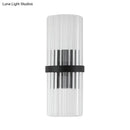 GobekUsa Modernist Half-Light Pipe Wall Sconce Lamp: Metal & Crystal, Black Finish – Perfect for Dining Room
