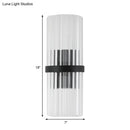 GobekUsa Modernist Half-Light Pipe Wall Sconce Lamp: Metal & Crystal, Black Finish – Perfect for Dining Room