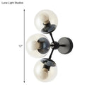 GobekUsa Sleek Black Glass Wall Mounted Vanity Light with 3 Spherical Bulbs - Modern Bathroom Lighting