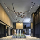 GobekUsa Designer Leather Loft Chandelier Pendant Light for Living Room Hotel Staircase