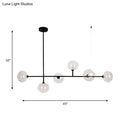 GobekUsa Modern Black Metal Chandelier with Glass Bubble Shade – 6-Light Restaurant Hanging Pendant for Stylish Ambiance