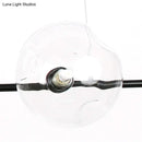 GobekUsa Modern Black Metal Chandelier with Glass Bubble Shade – 6-Light Restaurant Hanging Pendant for Stylish Ambiance