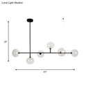 GobekUsa Modern Black Metal Chandelier with Glass Bubble Shade – 6-Light Restaurant Hanging Pendant for Stylish Ambiance