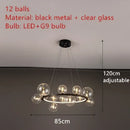 GobekUsa Clear Glass LED Chandelier: Modern Nordic Hall Parlor Lighting Fixture
