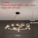 GobekUsa Clear Glass LED Chandelier: Modern Nordic Hall Parlor Lighting Fixture