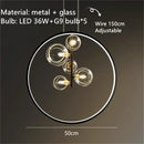 GobekUsa Clear Glass LED Chandelier: Modern Nordic Hall Parlor Lighting Fixture