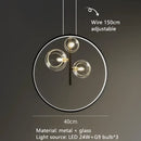 GobekUsa Clear Glass LED Chandelier: Modern Nordic Hall Parlor Lighting Fixture