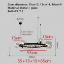 GobekUsa Clear Glass LED Chandelier: Modern Nordic Hall Parlor Lighting Fixture