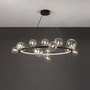 GobekUsa Clear Glass LED Chandelier: Modern Nordic Hall Parlor Lighting Fixture