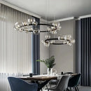 GobekUsa Clear Glass LED Chandelier: Modern Nordic Hall Parlor Lighting Fixture