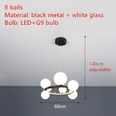 GobekUsa Clear Glass LED Chandelier: Modern Nordic Hall Parlor Lighting Fixture
