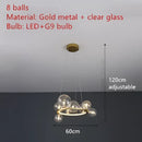 GobekUsa Clear Glass LED Chandelier: Modern Nordic Hall Parlor Lighting Fixture