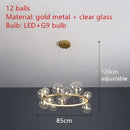 GobekUsa Clear Glass LED Chandelier: Modern Nordic Hall Parlor Lighting Fixture