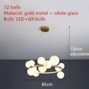 GobekUsa Clear Glass LED Chandelier: Modern Nordic Hall Parlor Lighting Fixture