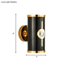 GobekUsa Modern Black Metal Cylinder Wall Sconce - 1 Head, Up and Down Lighting