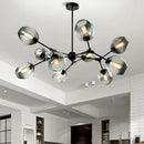 GobekUsa Glass Chandelier: Nordic LED Pendant Lighting for Home Decor & Restaurant Dining